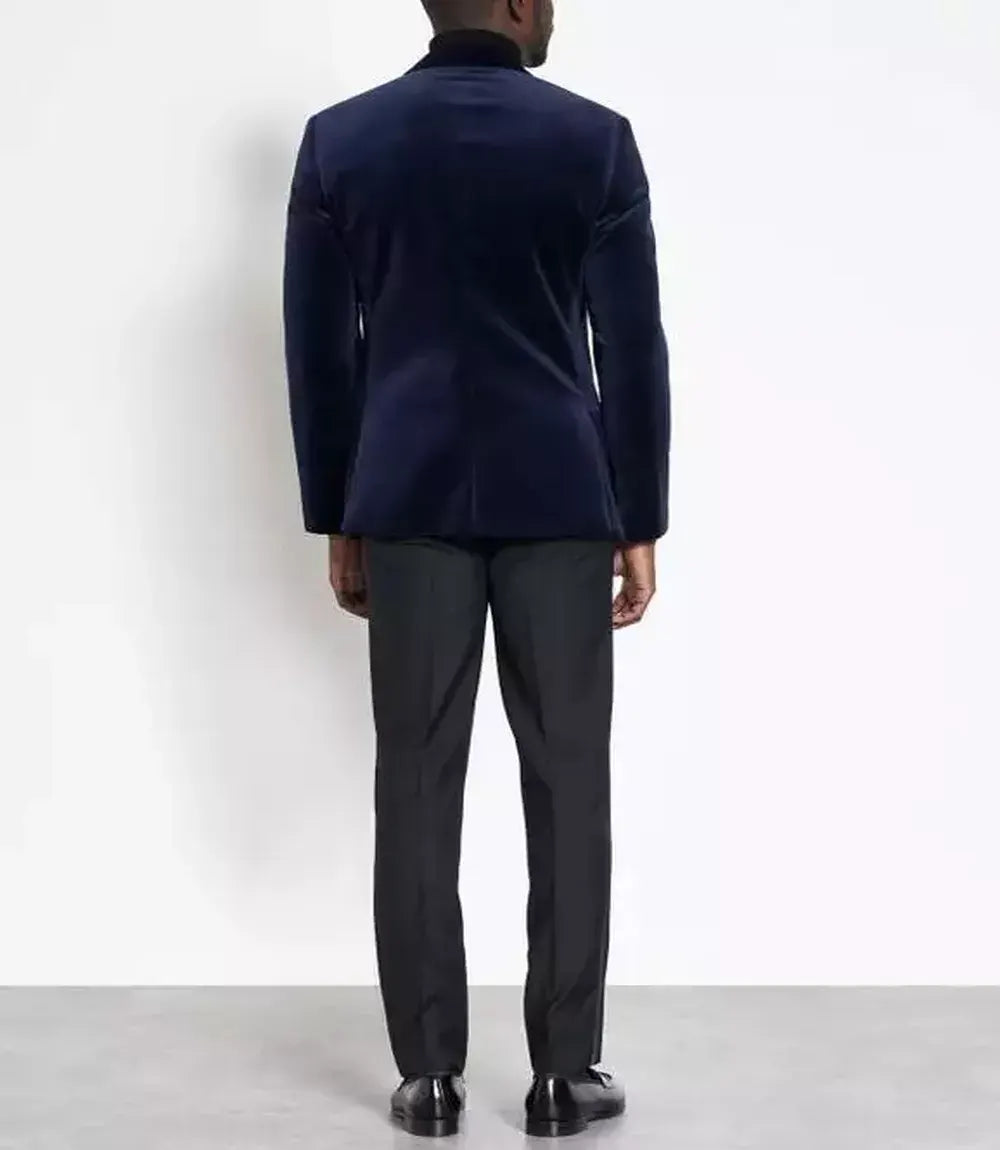 Mens Deep Sea Blue Velvet Tuxedo