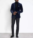 Mens Deep Sea Blue Velvet Tuxedo