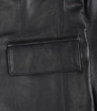 Womens Black Leather Blazer