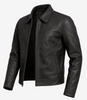 Mens Classic Black Harrington Leather Jacket