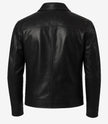 Mens Black Shirt Collar Leather Jacket