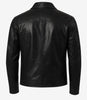 Mens Black Shirt Collar Leather Jacket