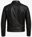 Black Cafe Racer Leather Jacket For Men