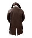 Dark Brown Shearling Lined Leather Coat Mens