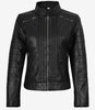 Bergamo Womens Black Biker Style Leather Jacket