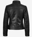 Bergamo Womens Black Biker Style Leather Jacket