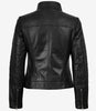 Bergamo Womens Black Biker Style Leather Jacket