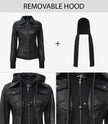 Womens Black Bomber Jacket With Hood