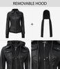 Womens Black Bomber Jacket With Hood