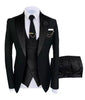 Mens Slim Fit 3 Piece Black Wedding Tuxedo
