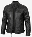 Johnson Black Leather Jacket Men