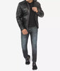 Black Hooded Leather Jacket Mens 