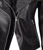 Womens Asymmetrical Fitted Leather Jacket Black