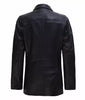 Womens Black Leather Car Coat