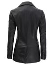 Black Double Breasted Leather Coat Women