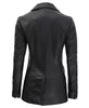 Black Double Breasted Leather Coat Women