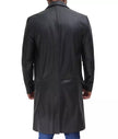 Mens Cowhide Black Long Leather Coat