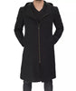 Mens Black Wool Coat with Hood