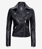 Women Black Asymmetrical Leather Jacket