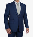 Mens Peak Lapel 3 Piece Blue Suit