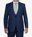 Mens Peak Lapel 3 Piece Blue Suit