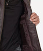 Mens Dark Brown Cowhide Leather Cafe Racer Jacket 