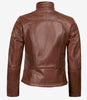 Womens Cafe Racer Cognac Leather Jacket