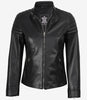 Carrie Black Leather Jacket for Women