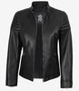 Carrie Black Leather Jacket for Women
