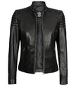 Carrie Womens Slim Fit Leather Jacket Black