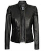 Carrie Womens Slim Fit Leather Jacket Black