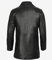 Mens Tall Distressed Black Long Leather Jacket