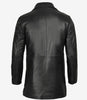 Mens Tall Distressed Black Long Leather Jacket