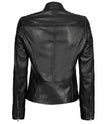 Carrie Womens Slim Fit Leather Jacket Black