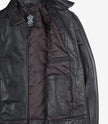 Mens Shirt Collar Vintage Brown Leather Jacket
