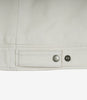 Mens Shirt Collar White Leather Jacket