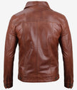 Mens Brown Leather Trucker Jacket