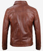 Mens Brown Leather Trucker Jacket