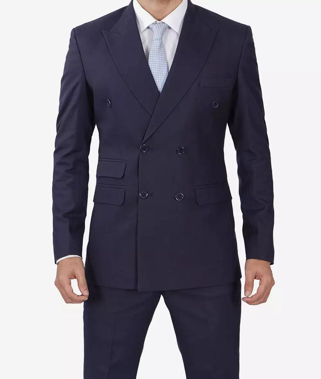 Navy Blue Double Breasted Suit Mens