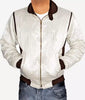 White Satin Bomber Jacket Men