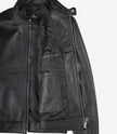 Mens Premium Black Cafe Racer Leather Jacket