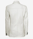 Womens Two Button White Leather Blazer