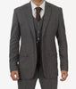 Grey Three Piece Two Button Suit Mens