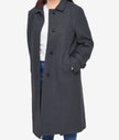 Womens Charcoal Grey Wool Overcoat