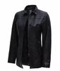 Womens Black Leather Car Coat