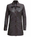 Womens Distressed Brown Leather Coat