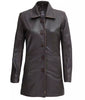 Womens Distressed Brown Leather Coat