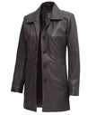 Womens Distressed Brown Leather Coat