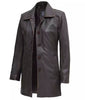 Womens Distressed Brown Leather Coat