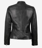 Womens Slim Fit Black Textured Leather Jacket